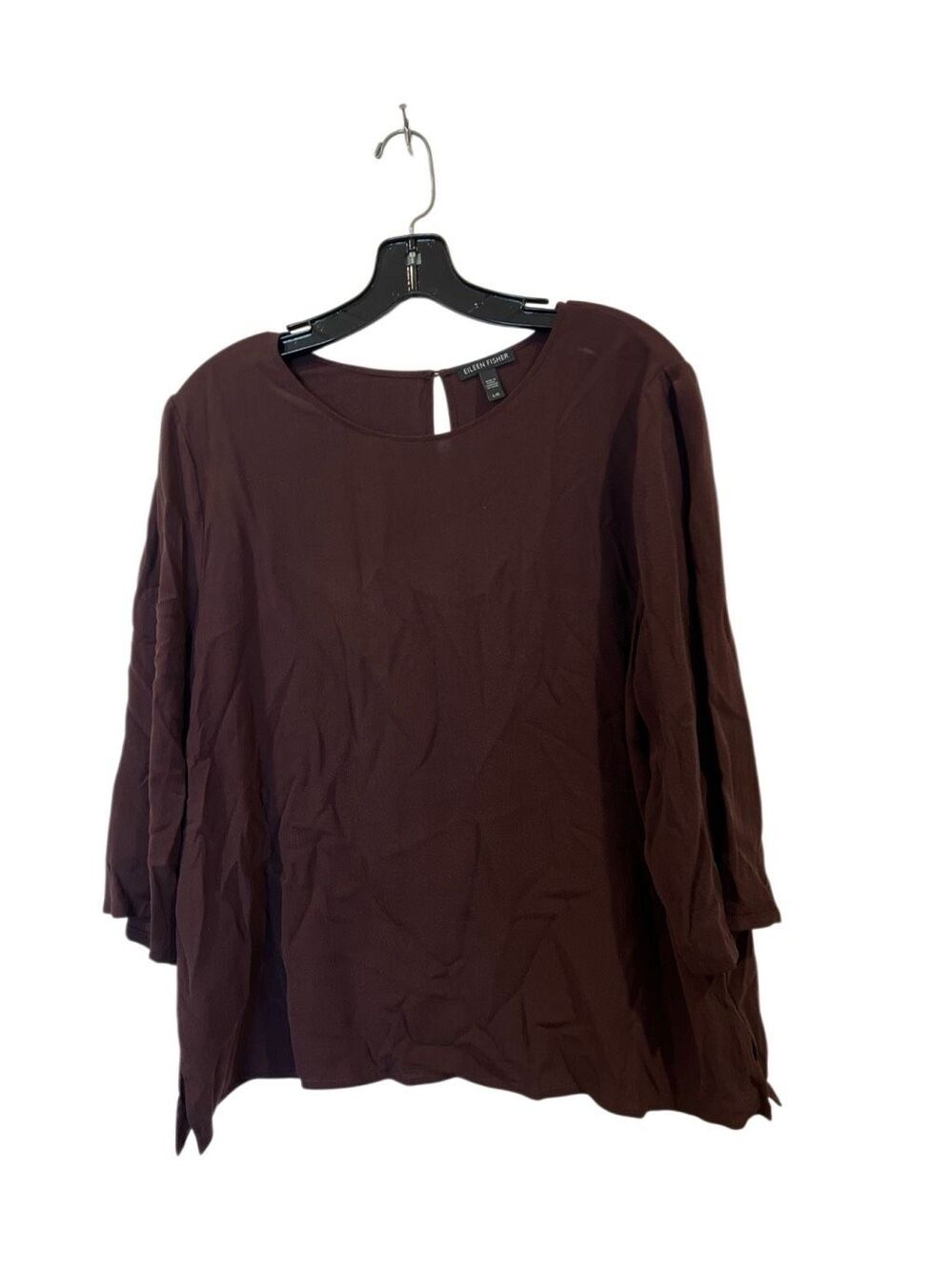 Eileen Fisher silk brow blouse Sz.L
